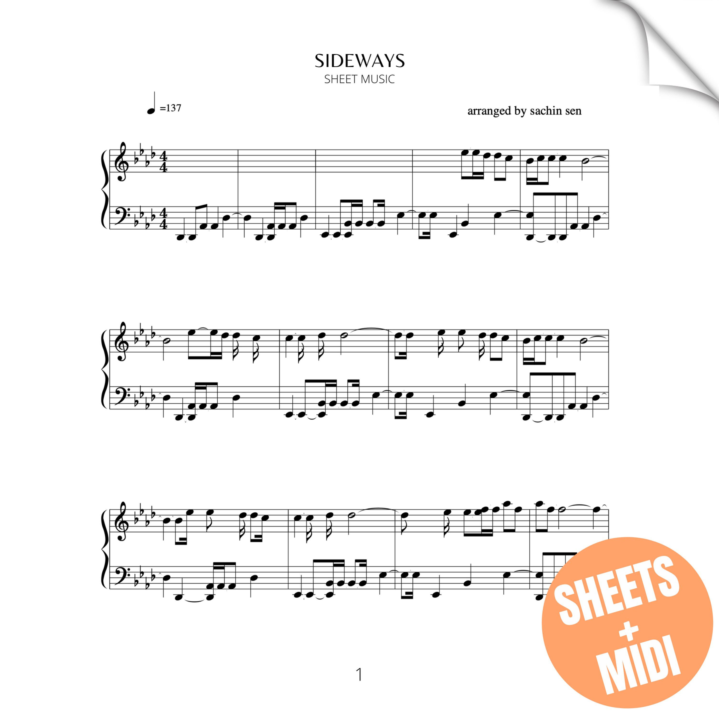 Sideways (SHEET MUSIC & MIDI)
