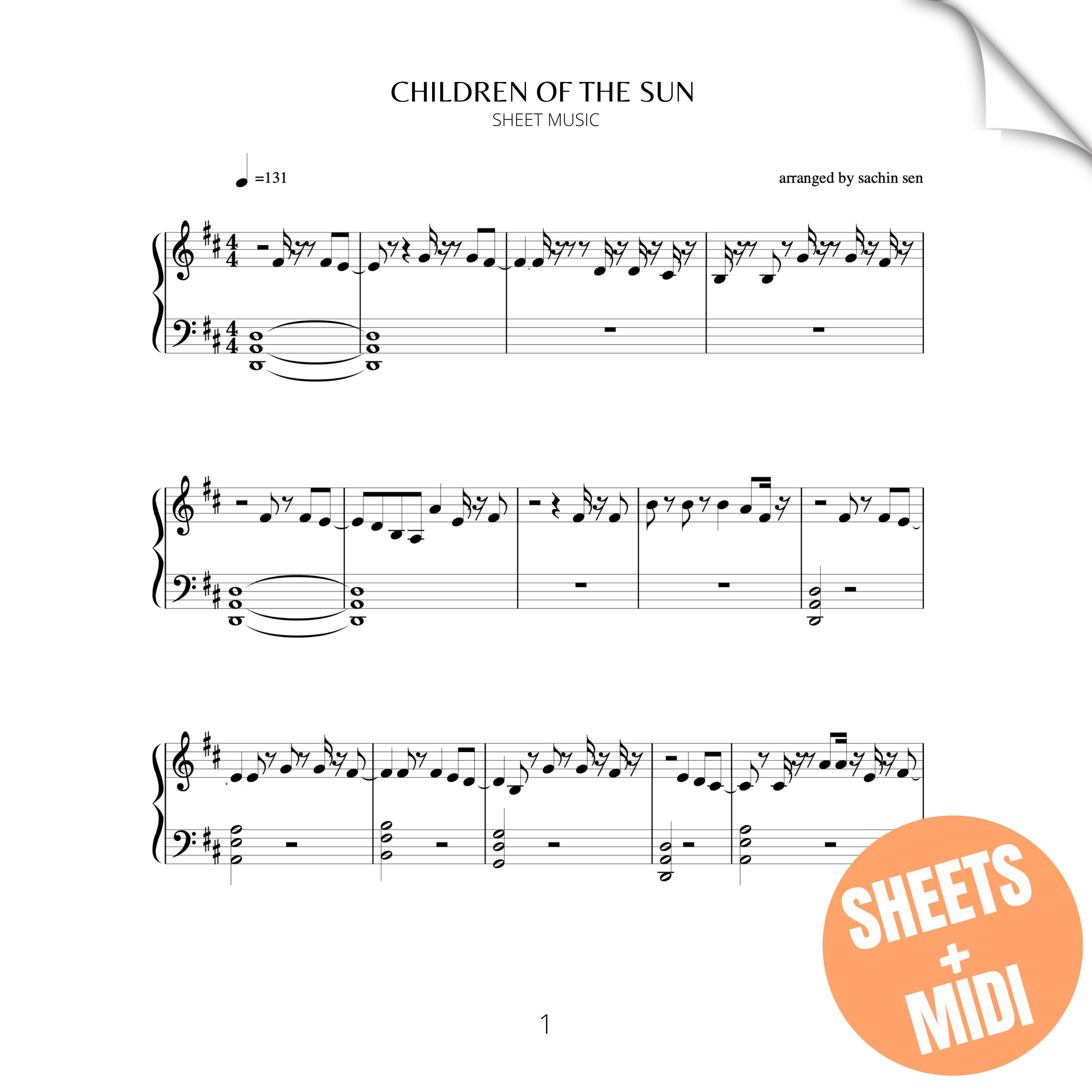 Children Of The Sun (SHEET MUSIC & MIDI)