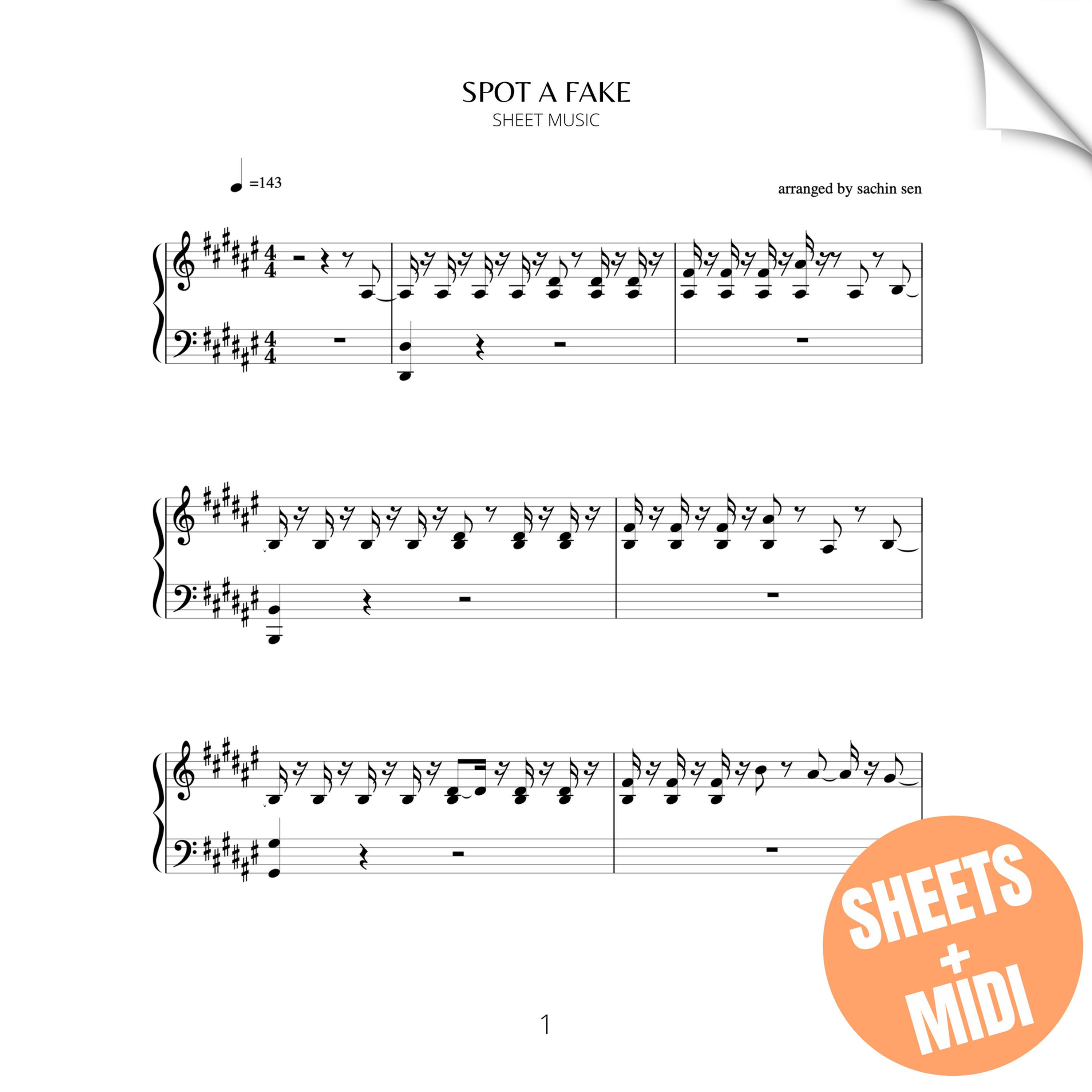 Spot a Fake (SHEET MUSIC & MIDI)