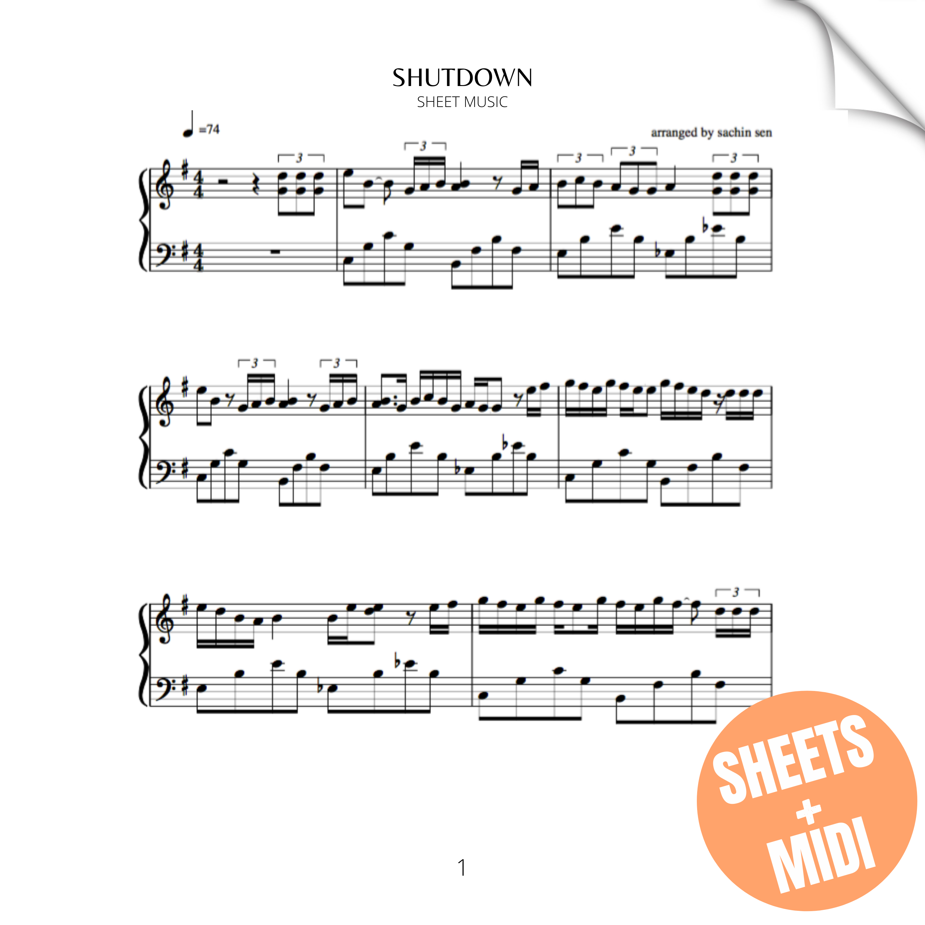 Shutdown (SHEET MUSIC & MIDI)