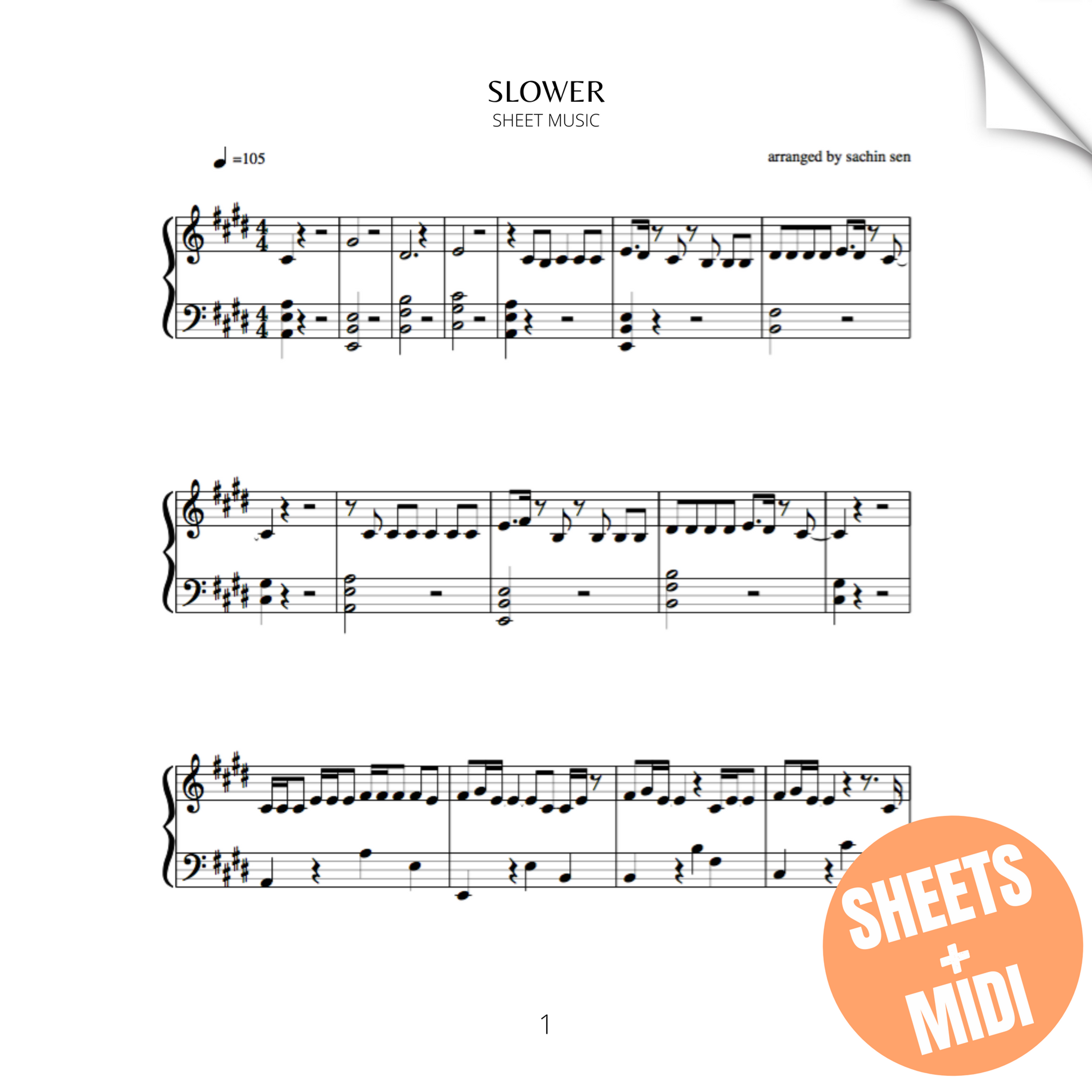 slower (SHEET MUSIC & MIDI)