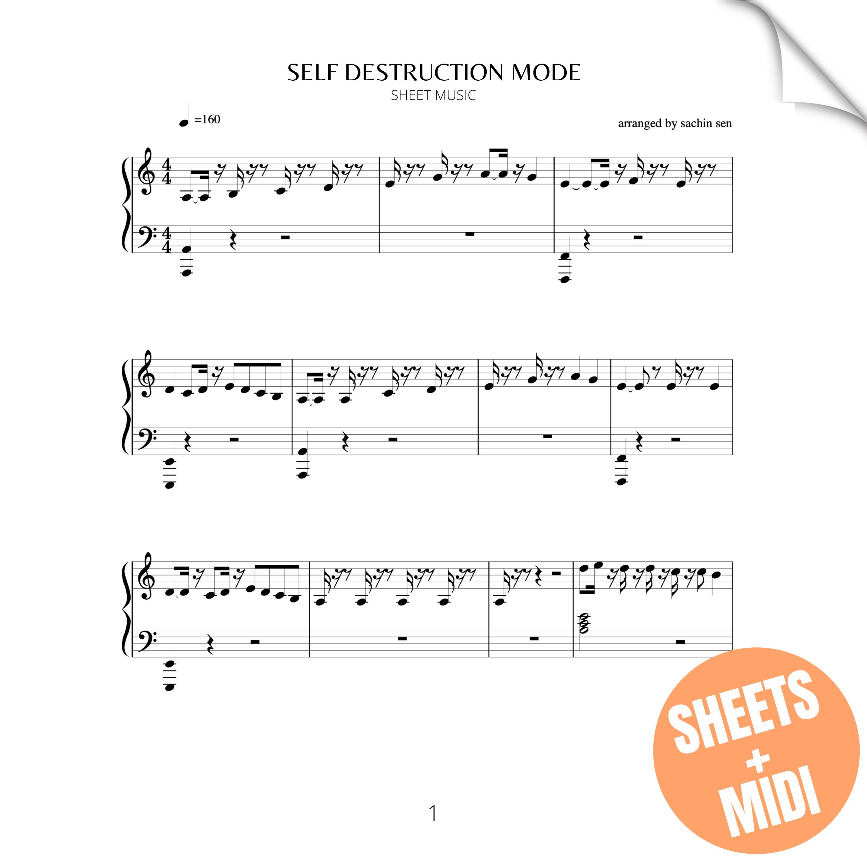 Self Destruction Mode (SHEET MUSIC & MIDI)