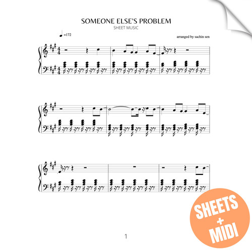 SOMEONE ELSE'S PROBLEM (SHEET MUSIC & MIDI) | Sachin Sen