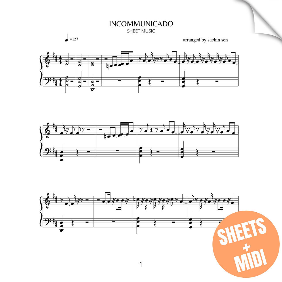 Incommunicado (SHEET MUSIC & MIDI)