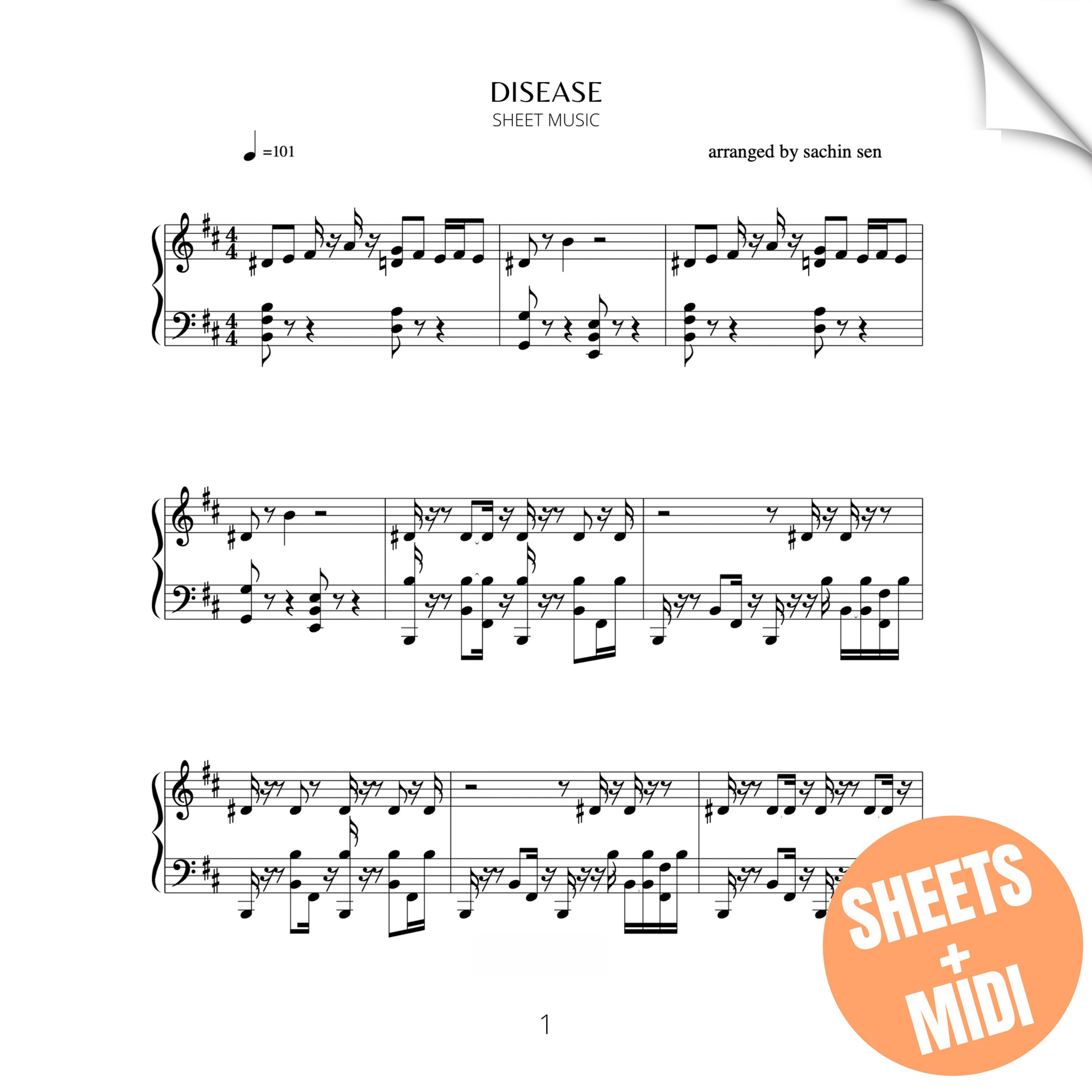 Disease (SHEET MUSIC & MIDI)
