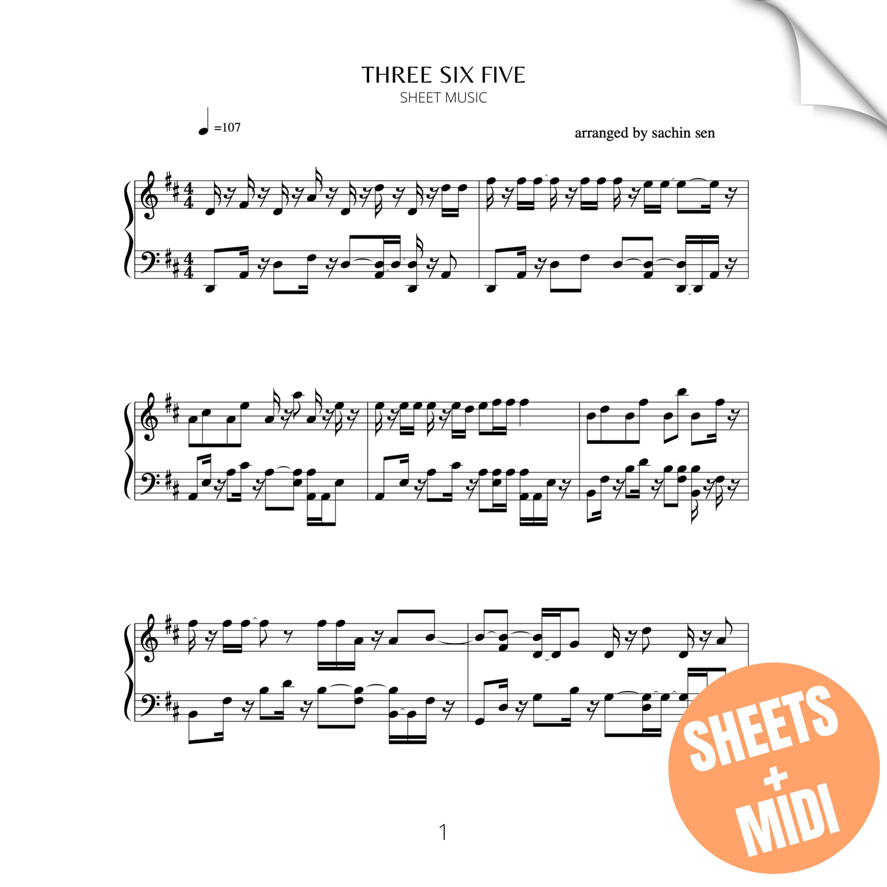 Three Six Five (SHEET MUSIC & MIDI)