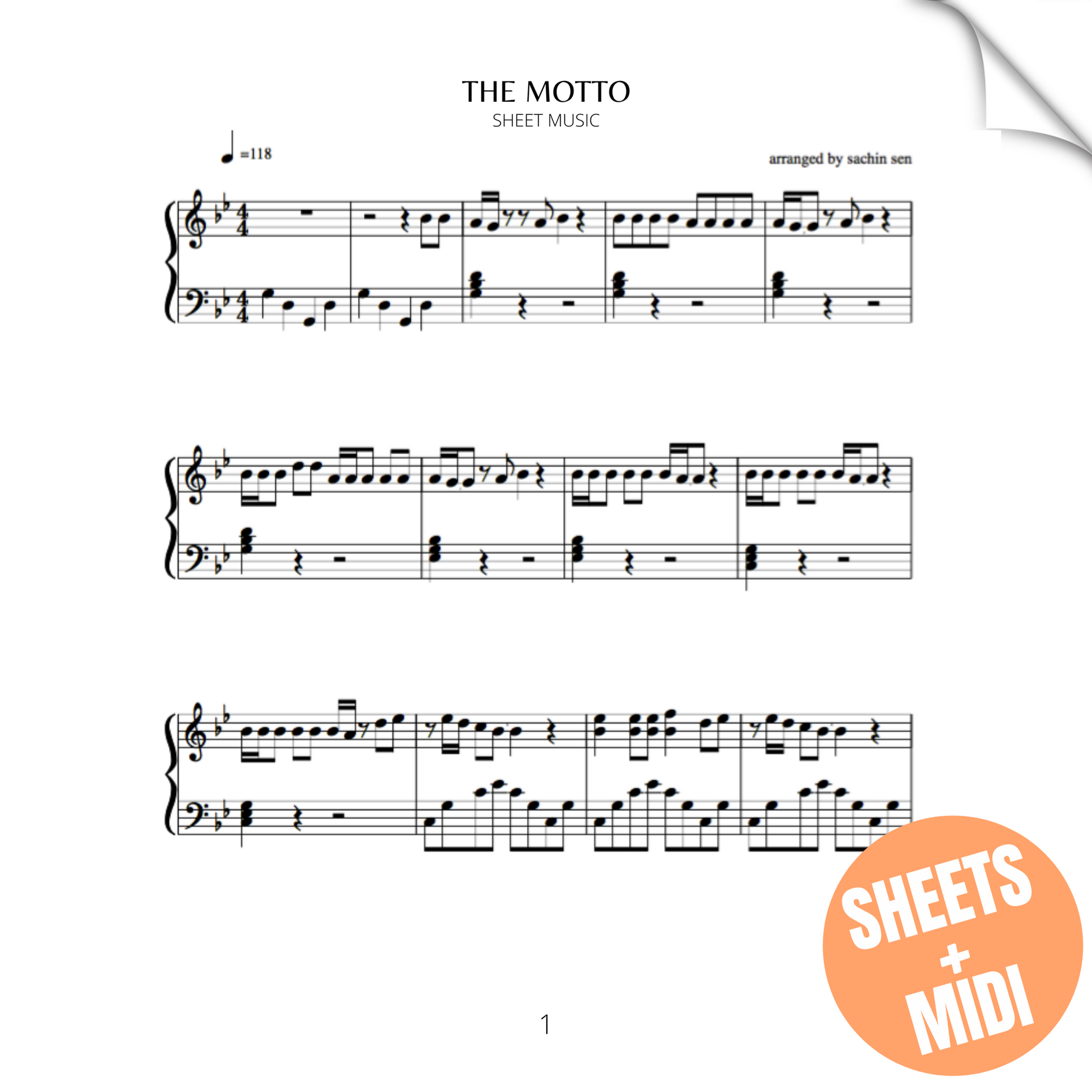 The Motto (SHEET MUSIC & MIDI)