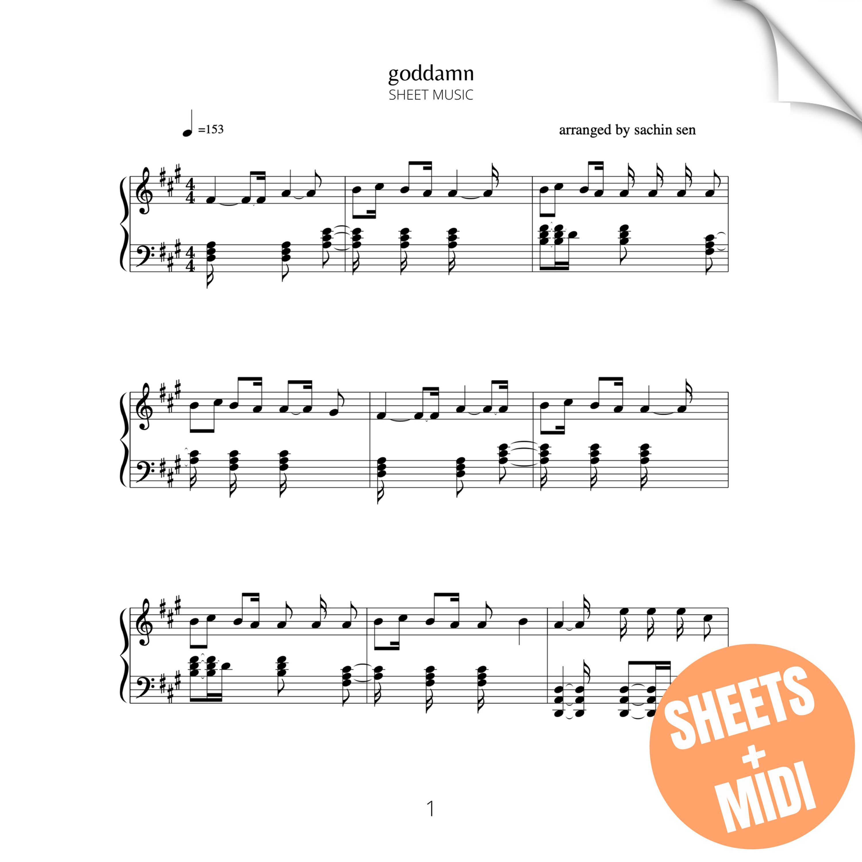 goddamn (SHEET MUSIC & MIDI)