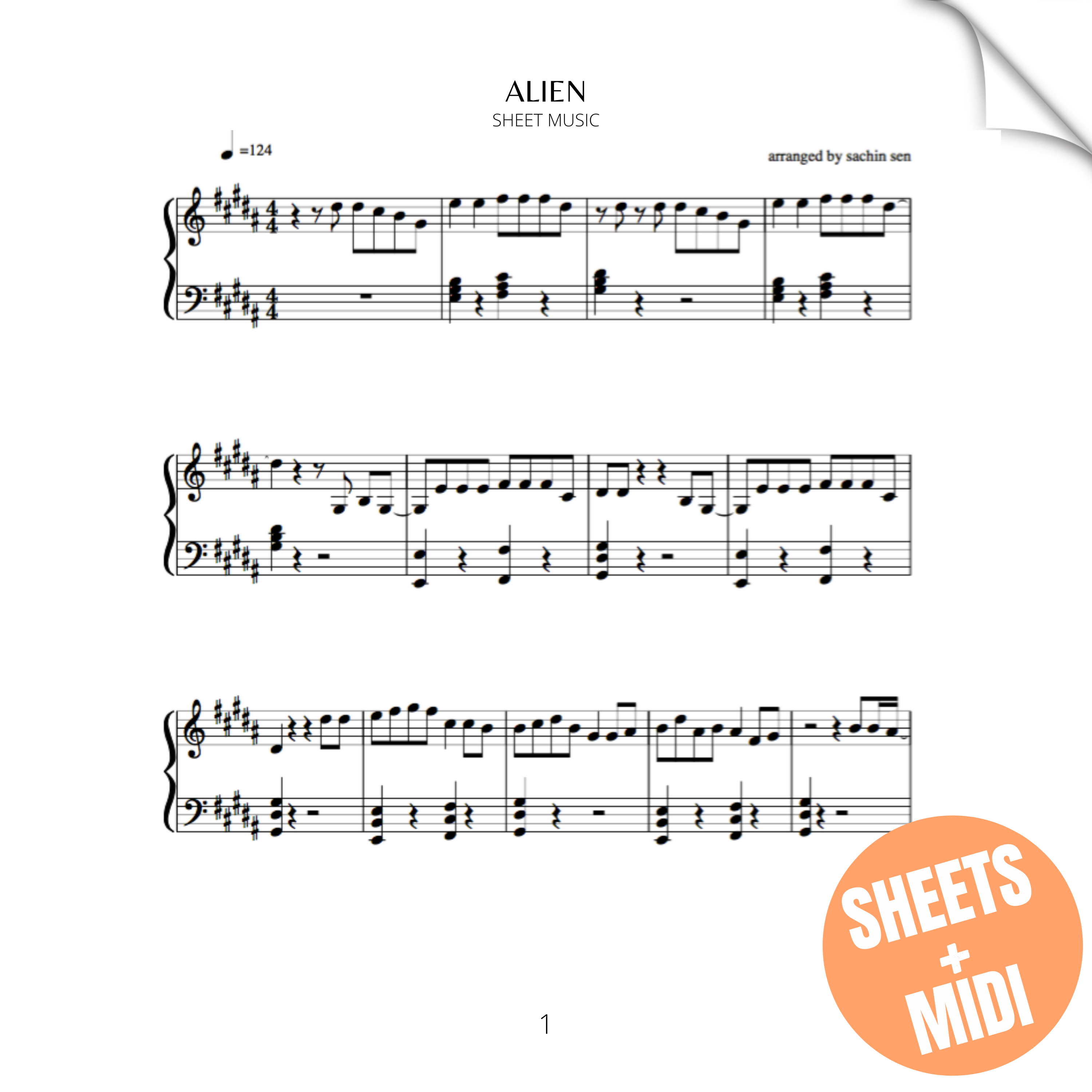 Alien (SHEET MUSIC & MIDI)