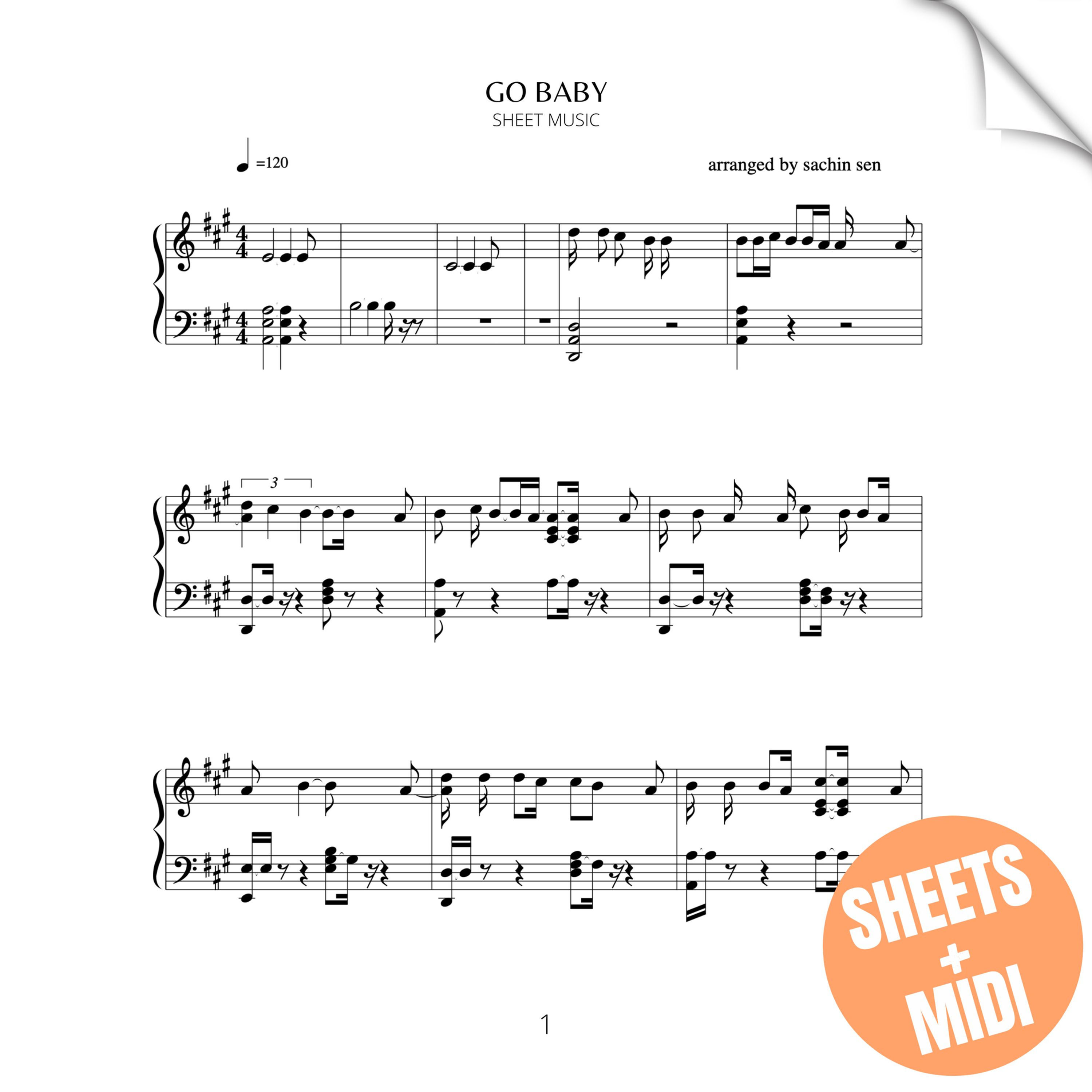 GO BABY (SHEET MUSIC & MIDI)