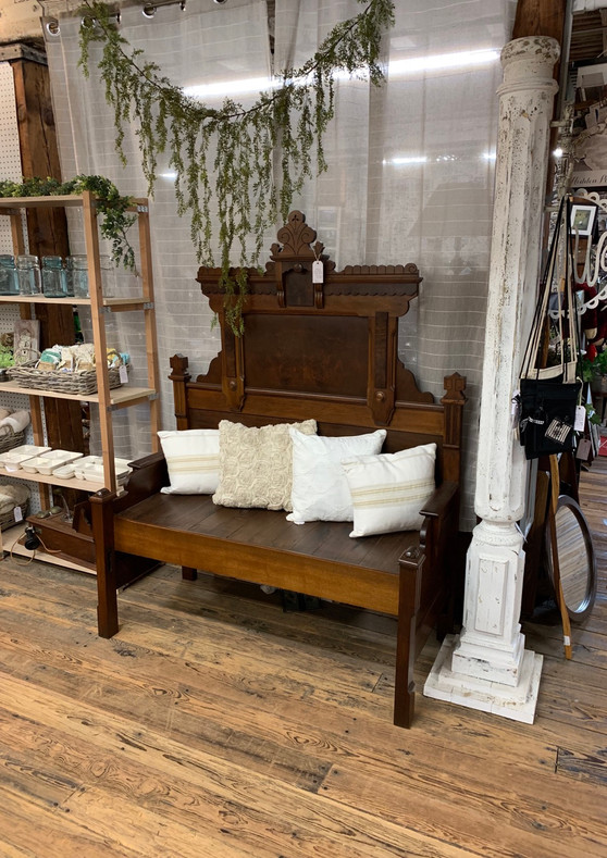 Vintage walnut bench