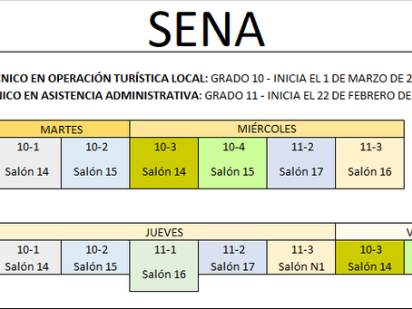 SENA - HORARIOS 2022