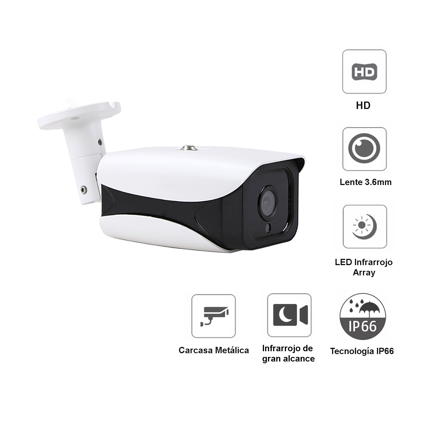 Cámara Seguridad Exterior HD 1MP E624L lente 3.6mm