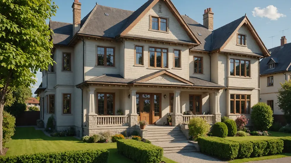 Close-up view of a beautiful house exterior
