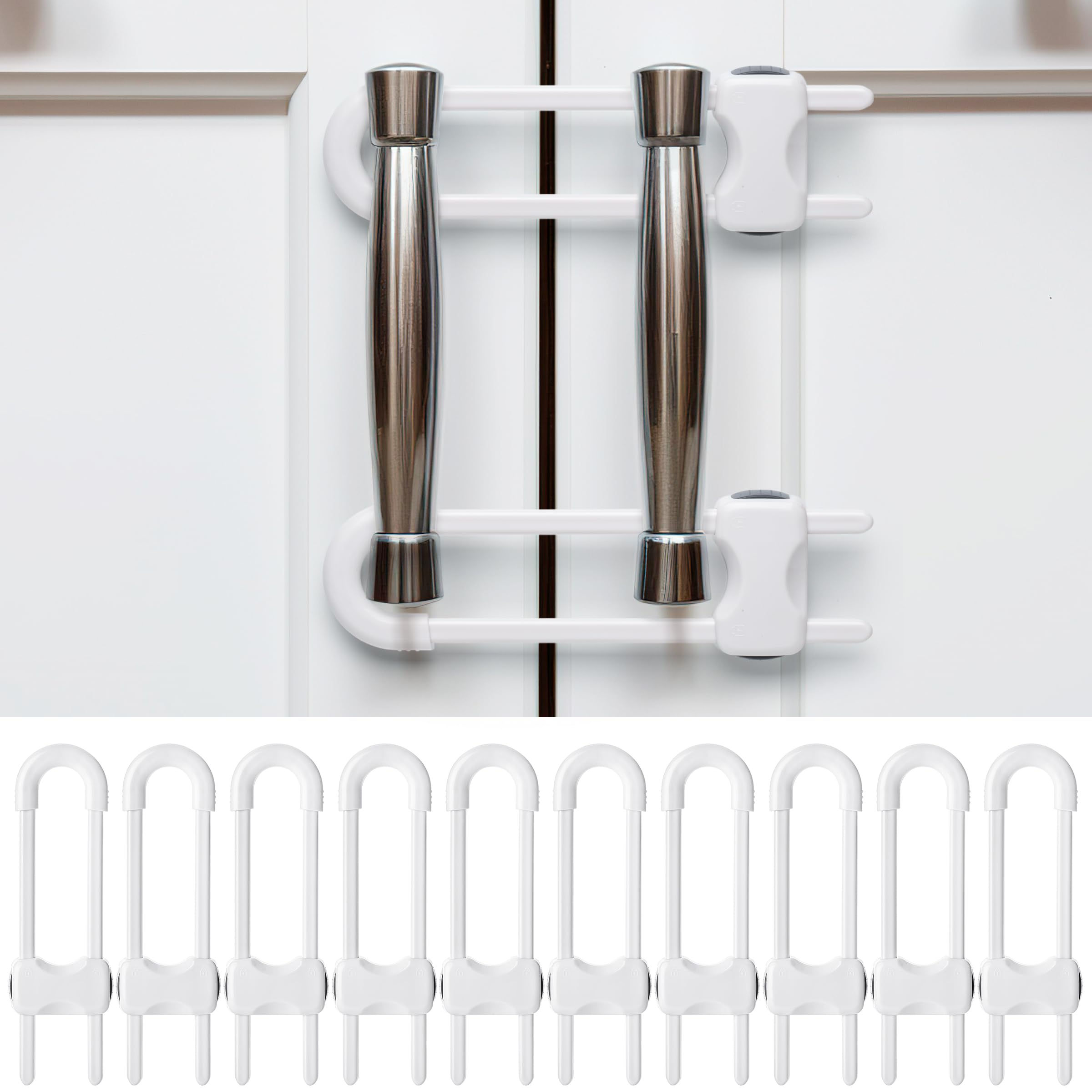 Bates- Baby Sliding Cabinet Locks 10 Pack U-Shaped Child Proof Cabinet Locks Bab