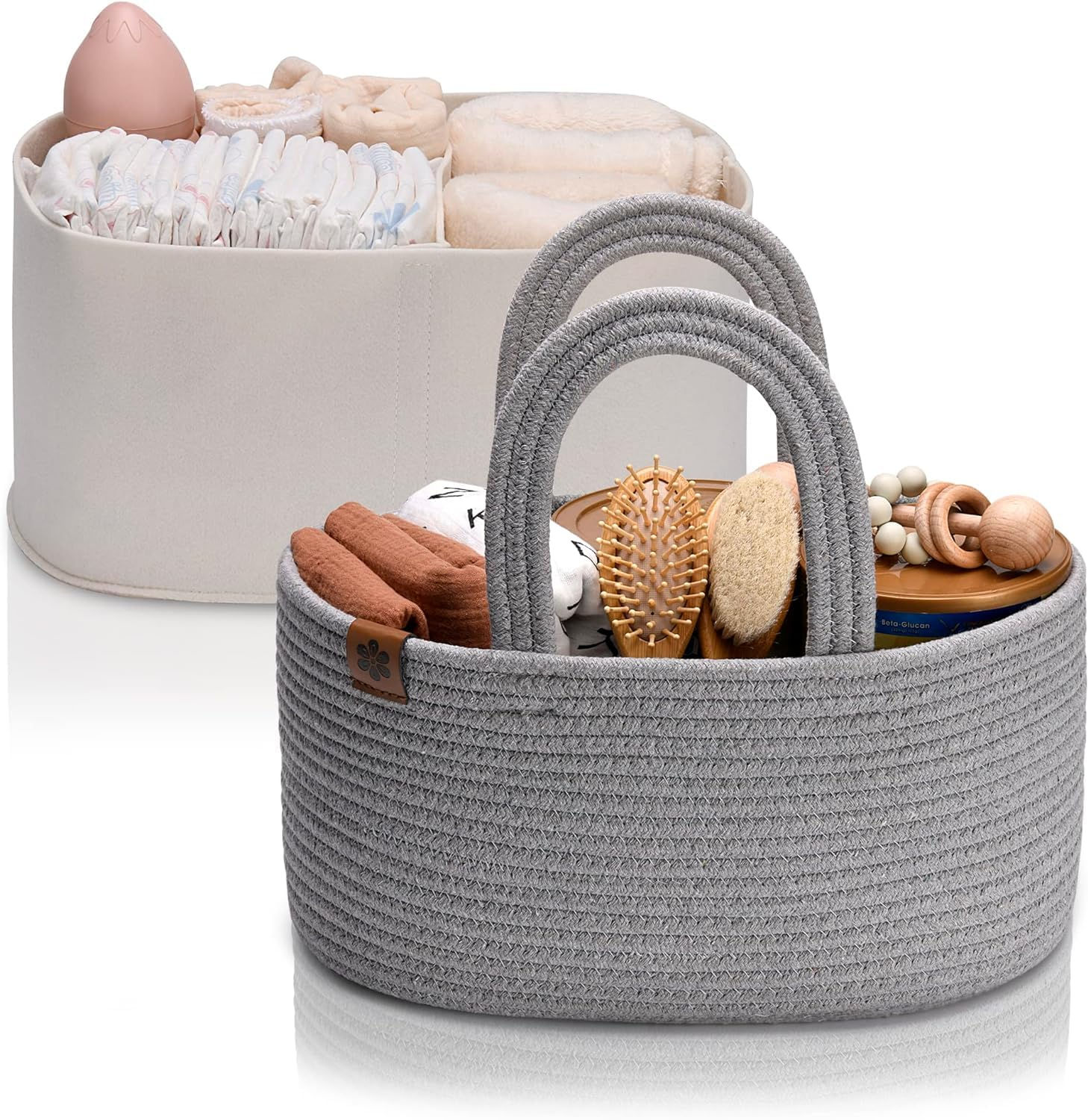Zaakash Gray Baby Diaper Caddy Organizer Baby Shower Caddy for Newborn Boys or G