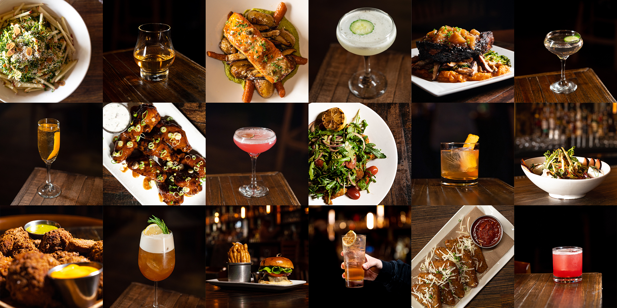 Official Pomeroy dinner and wings photo collage.