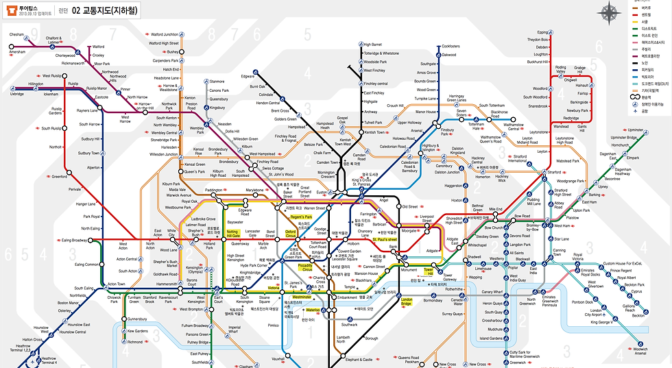 런던 메트로 전체 지도