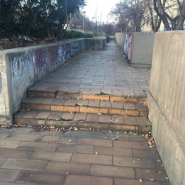 Manual ledge from 3 stairs 