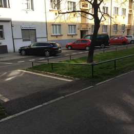 Flat rail over the grass 