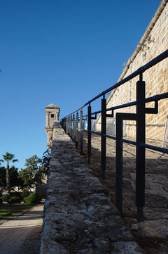 Art Deco steel railing old city Acre wall promenade