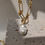 Thumbnail: 25mm Baroque Pearl Pendant with 16 Inch Interlocking Chain Necklace 