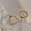 Thumbnail: Irregular Gold Hoop Pearl Earrings