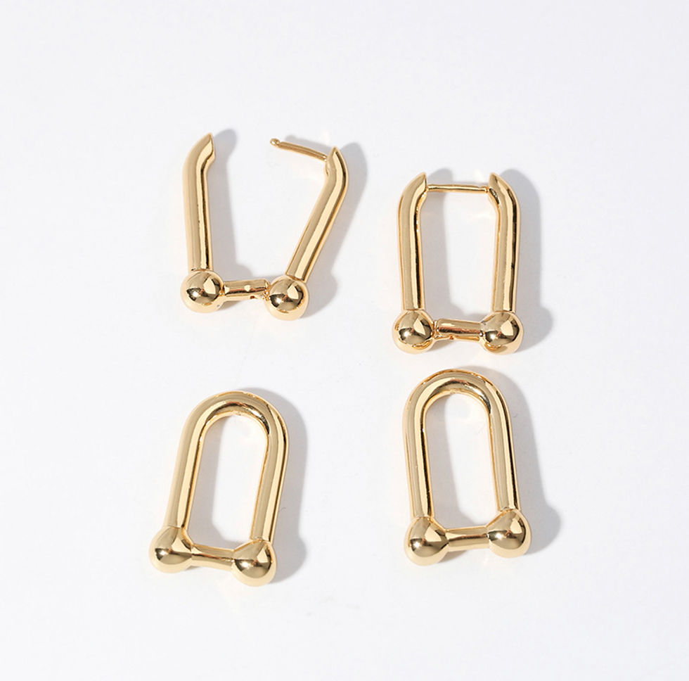 Thumbnail: Chunky U Shaped Earrings 