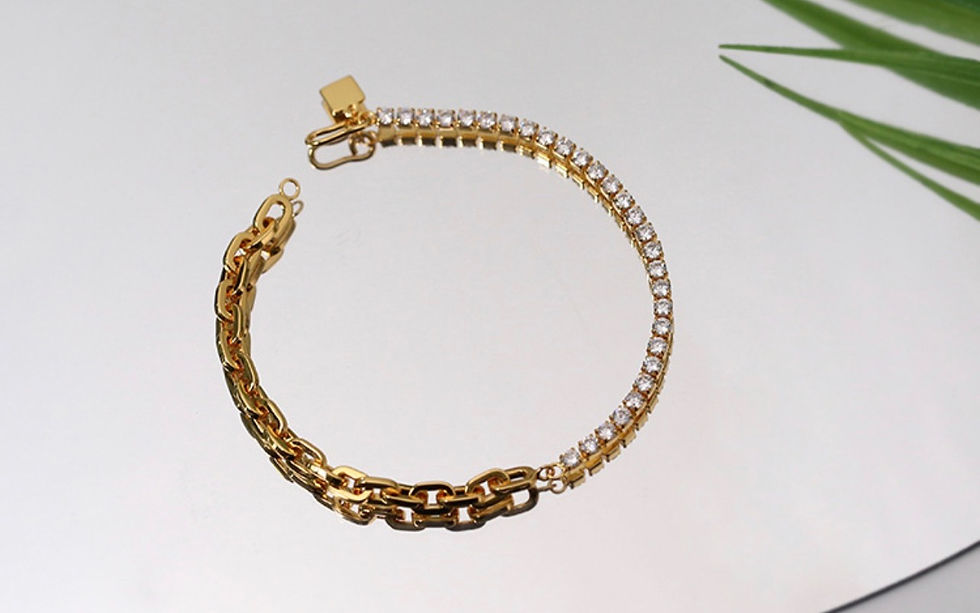 Thumbnail: Gold Chain Tennis Bracelet