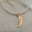 Thumbnail: Genuine Pearl Necklace with Crescent Moon Pendant | 15”+2” extender Length 