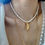 Thumbnail: Genuine Pearl Necklace with Crescent Moon Pendant | 15”+2” extender Length 