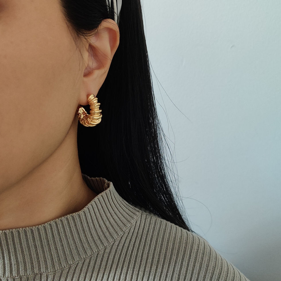 Thumbnail: Croissant Hoops | Thick Hoop Earrings | 18K Gold Filled 