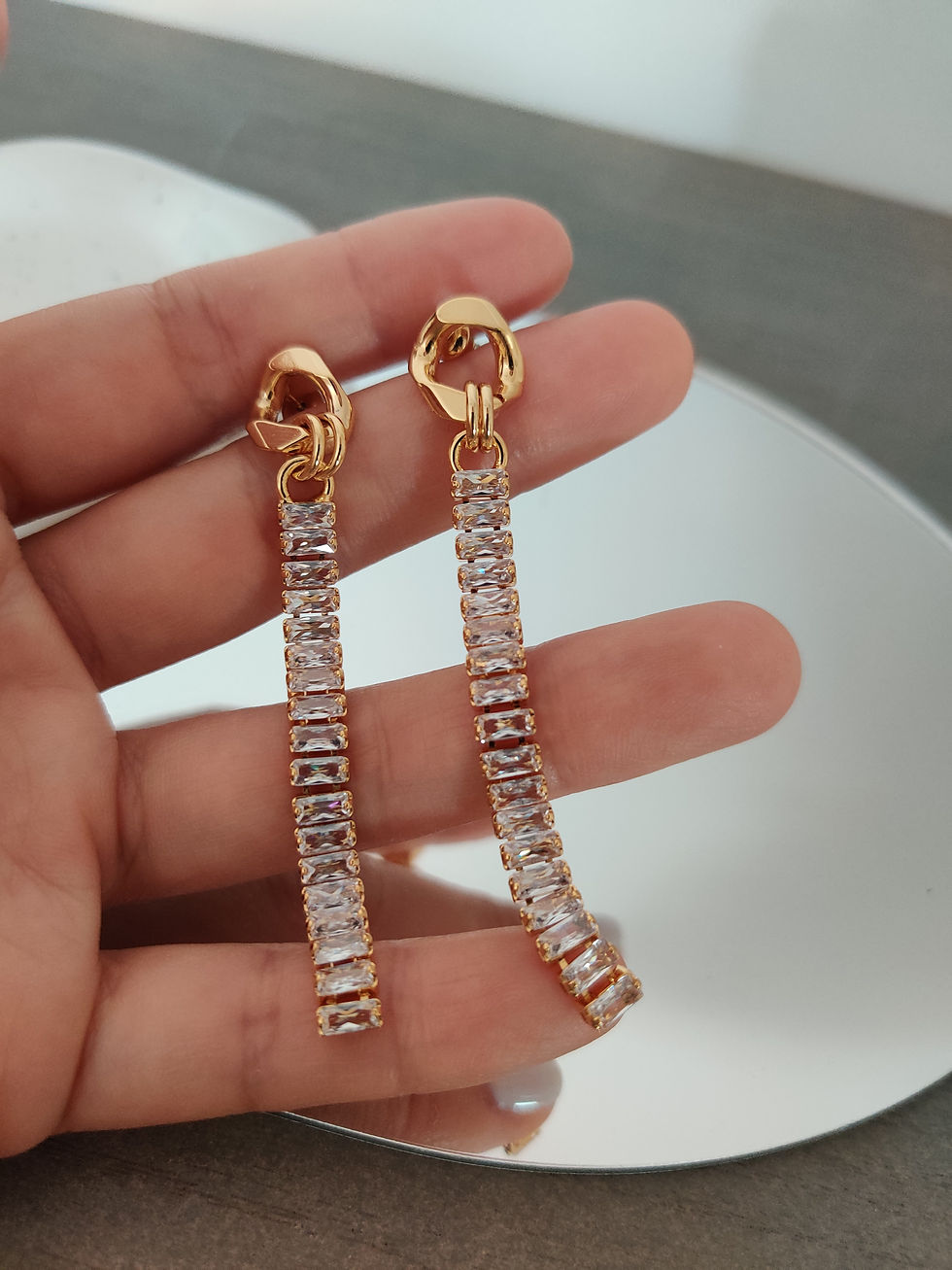 Thumbnail: Tennis Baguette Earrings 