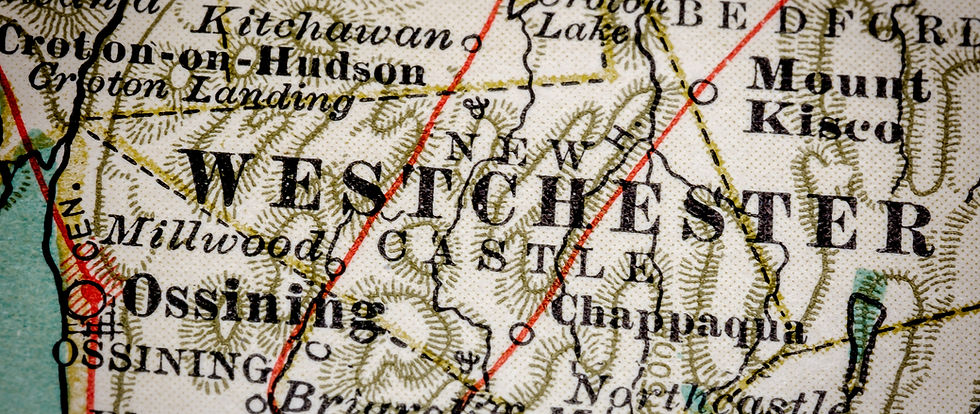 Westchester County, New York Selective focus on name Old map fragment originally dated 189