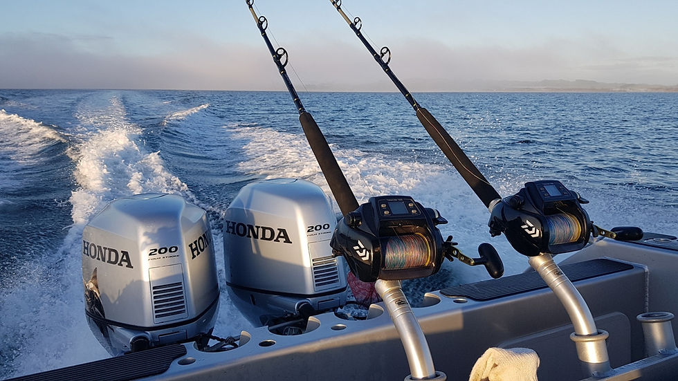 Fishing rods ready for action on board Days Out Fishing Charters