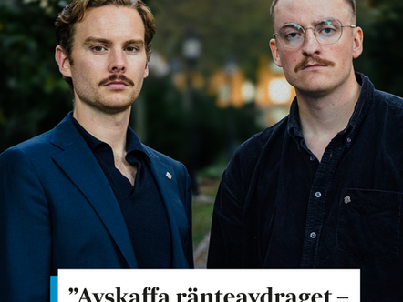 Erik Johnsson och Rasmus Elfström i SvD: "Avskaffa ränteavdraget – och sänk skatten för alla"
