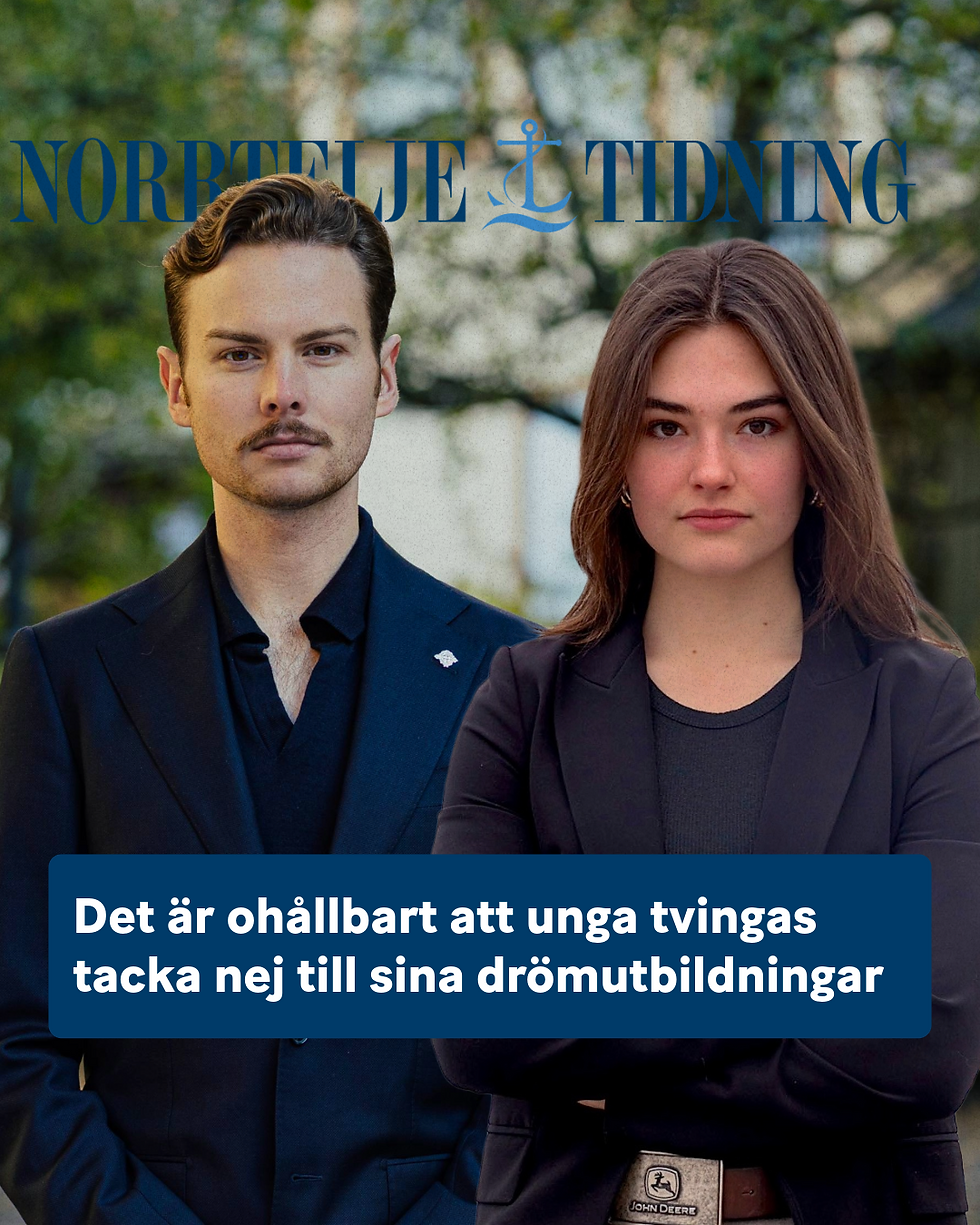 Rasmus Elfström och Cornelia Löthgren Daniel i Norrtelje Tidning: "Bostadsbristen slår hårt mot studenterna – dags att agera i Norrtälje"