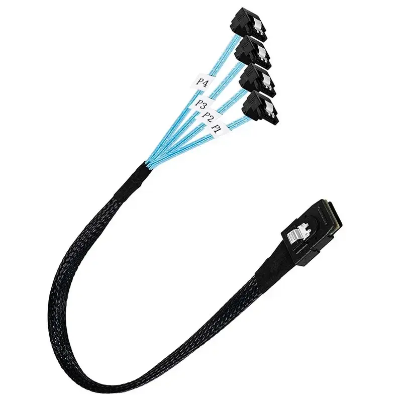 Miniatura: Internal Mini SAS SFF-8087 To 4 SATA 3.0 Right Angled Converter Cable 36-Pin To 