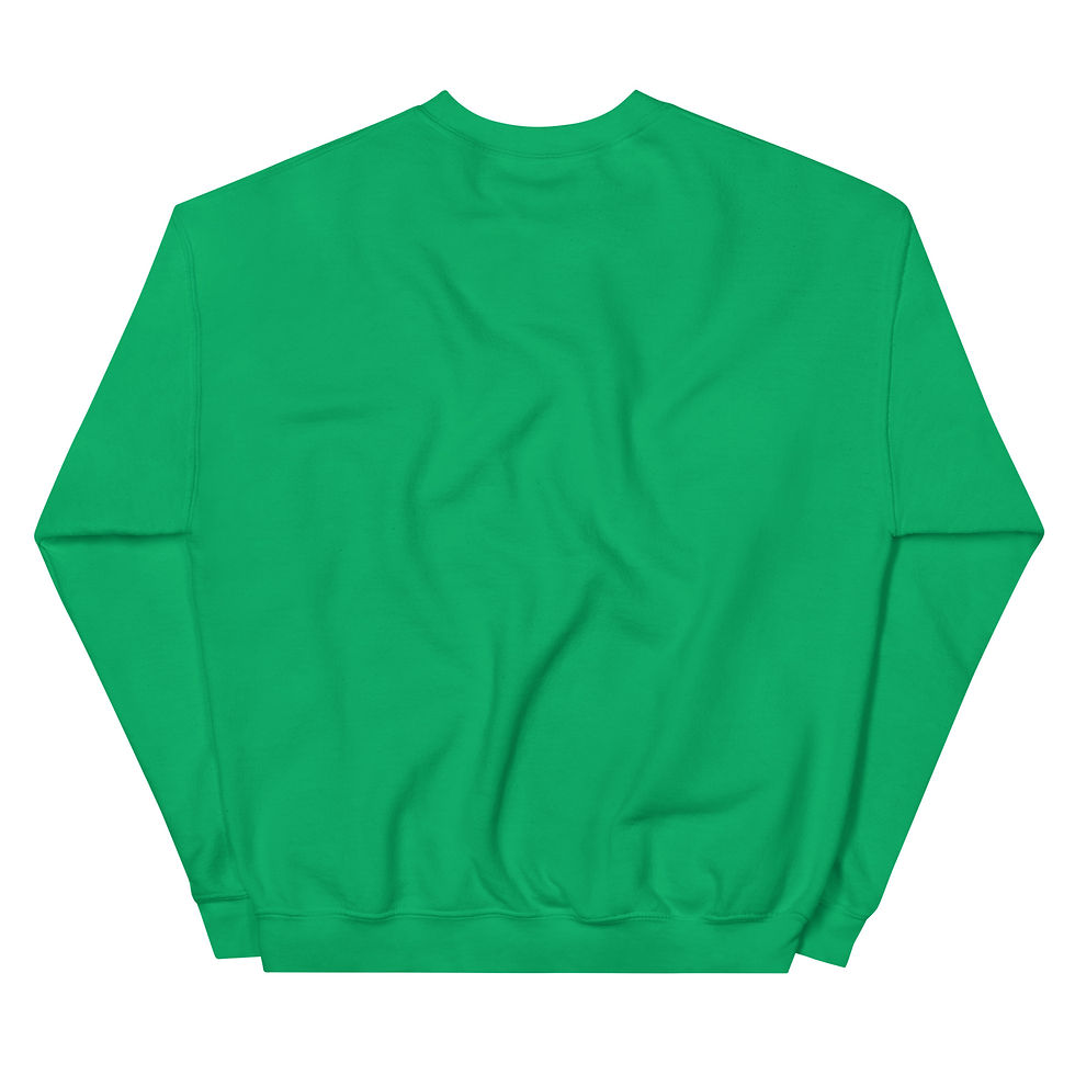 Thumbnail: Back of a green Evrything GOOD crew sweatshirt