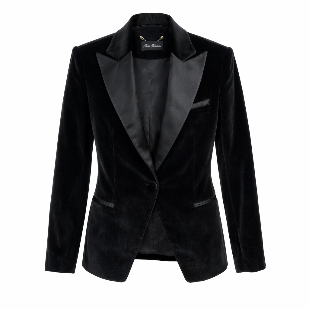 Velour Noir Tailored Blazer
