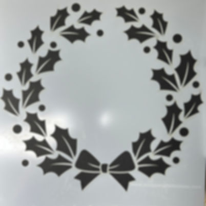 12 x 12 Holly Jolly Wreath Stencil