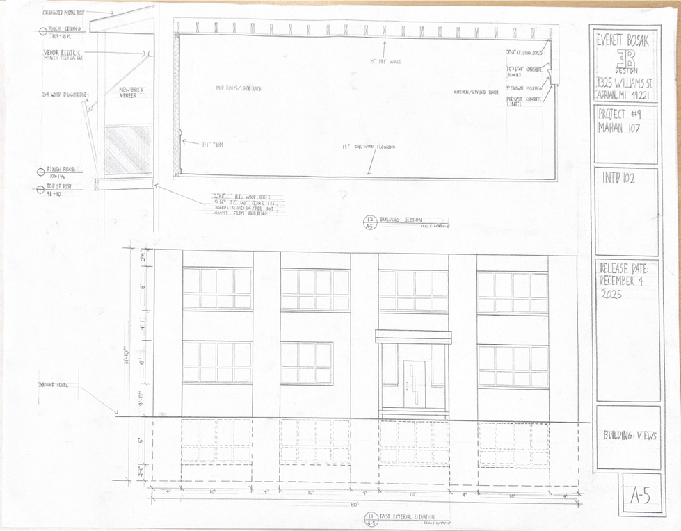 Wall Section and Exterior Elevation