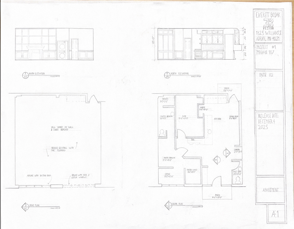 Floor Plan and Elevations