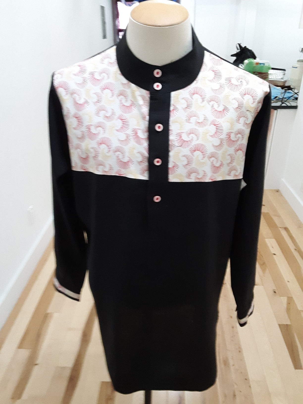 Men T-shirt (Black & Pink)