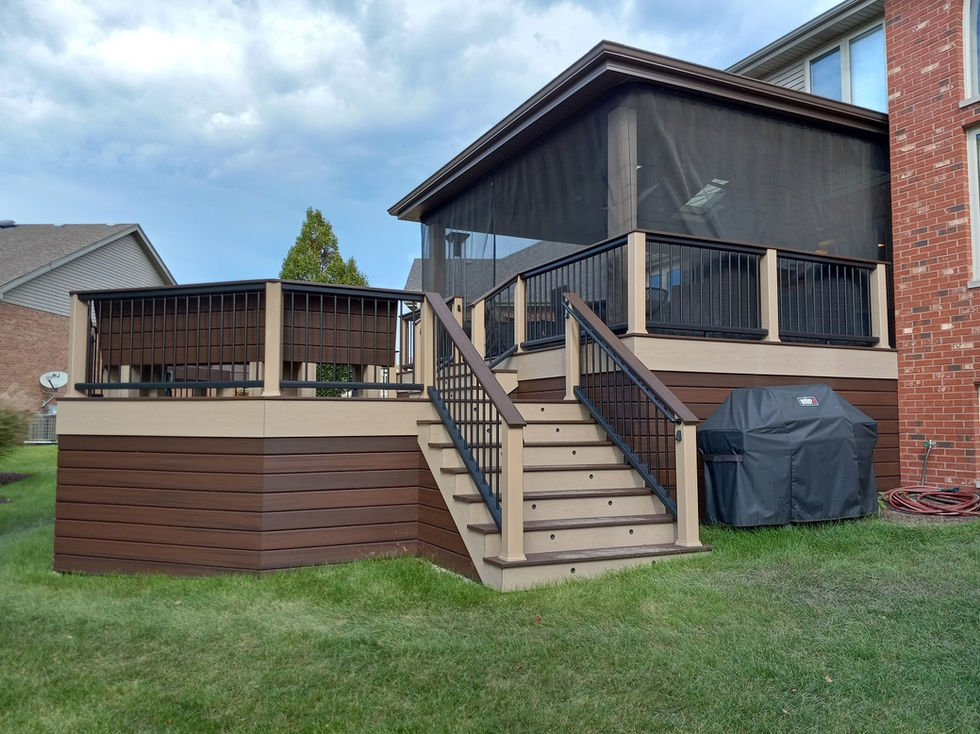 Trex composite decking and railing with porch cover in Orland Park, IL.jpg