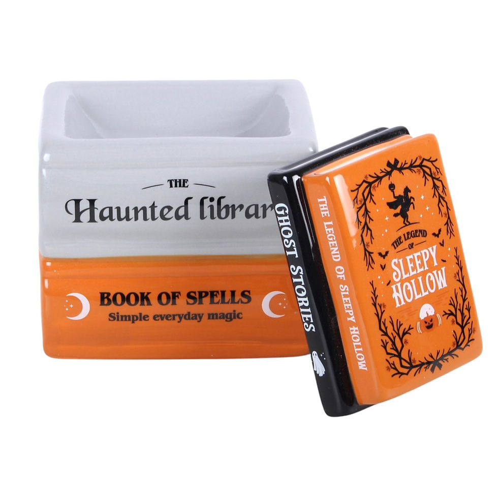 Thumbnail: Haunted library book stack oil burner and wax warmer.
