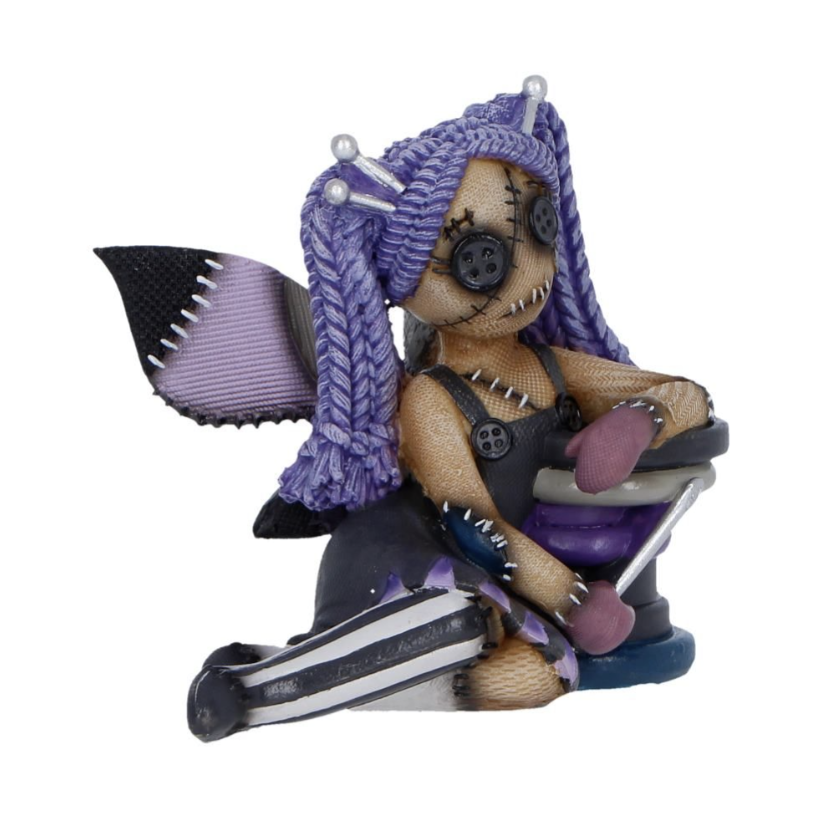 Thumbnail: The Stitchlings Violette Hexpin voodoo fairy figurine 9cm by Nemesis Now