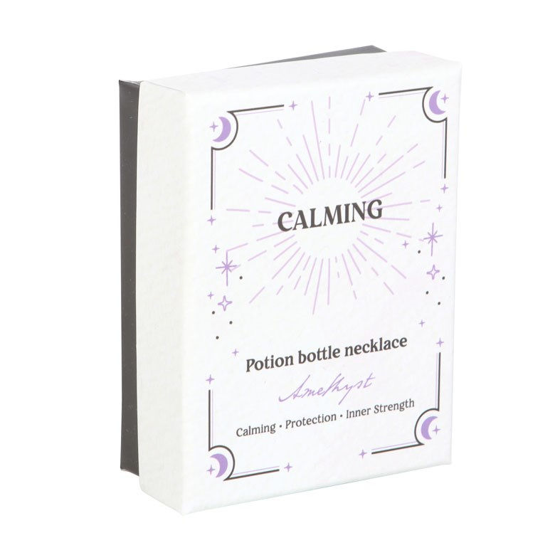 Thumbnail: Calming Amethyst crystal chip potion bottle necklace