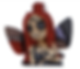 Poppy Thread Stitchlings voodoo figurine with red hair and stitched wings