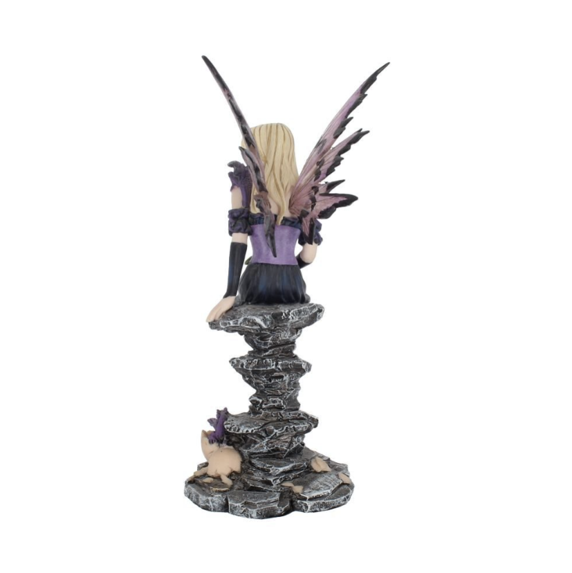 Thumbnail: Amethyst and Hatchlings Figurine – 25.5cm purple fairy with baby dragons, hand-painted resin for fantasy décor.